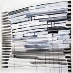 blinds and shades, conte crayon, gesso, ink on paper, 46 x 50"
