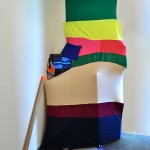 Across, through and towards, 7ft x 4ft, cardboard, fabric, plywood, monitor